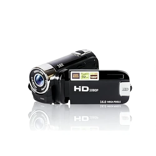 Oferta ograniczona: Kamera Wideo Kamera Wideo Full HD 1080P 16 MP Rejestrator Vlogów z Obrotowym Ekranem 2,7 Cala, Aparat Cyfrowy z 16-krotnym Zoomem Cyfrowym dla przyjaciół i Rodziny (BLACK) z 127.82 EUR na 127.82 EUR (znizka 0%)