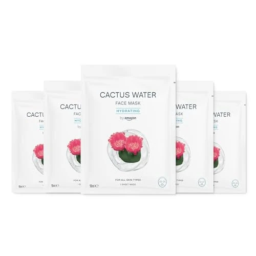 Limited-time offer: by Amazon Cactus Water, Hydrating Face Sheet Mask, 18ml, 5 Pack from 5.18 £ to 4.97 £ (save 4%)