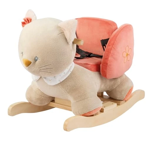 Offerta a tempo: Nattou Schaukeltier, Katze Lana, Inkl. Sicherheitsgurt, Fröhliches Hin- und Herschaukeln, Ca. 60 x 30 x 45 cm, Mila, Zoë und Lana, Polyester/Holz, Beige - 14% da 122.00 € a 104.66 €