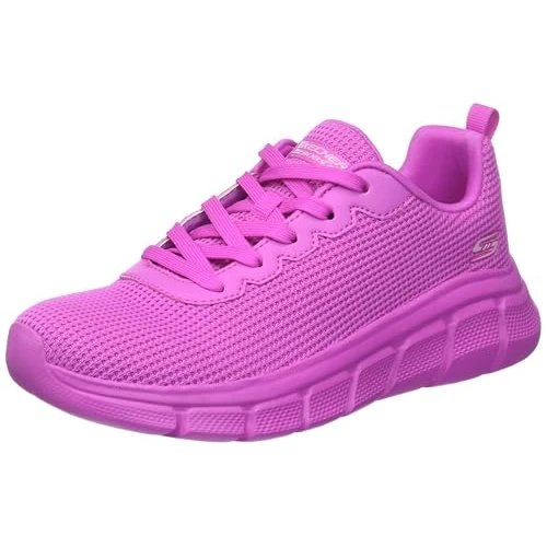 Skechers Women's Bobs B Flex Visionary Essence Sneaker, Hot Pink Knit/Trim, 2.5 UK