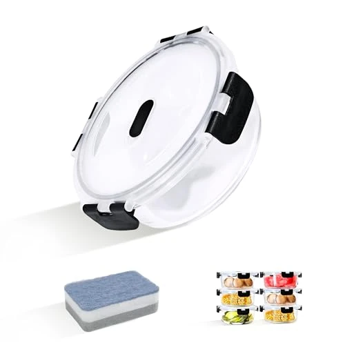 Offerta a tempo: ERUIV Contenitori Vetro Per Alimenti [6 Pezzi], Contenitori In Vetro Per Alimenti Riutilizzabili, Senza BPA Contenitore Vetro, a Prova di Perdite Contenitori Ermetici Vetro, 950ML — 20% da 36,09 € a 28,87 €