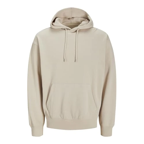 Jack & Jones Felpa con Cappuccio in Tinta Unita, Raggio di Luna, XL