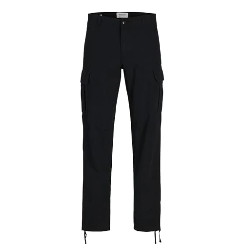 Jack&Jones Plus Jpstkane Jjbarkley Cargo Pant Noos Pls - Pantalones Cargo para Hombre, Negro, 42W x 32L
