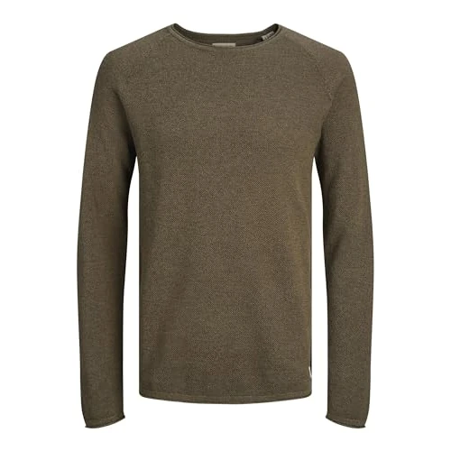 Limited-time offer: JACK & JONES Men's Jjehill Knit Crew Neck Noos Knitted Jumper, Canteen, S from 12.37 £ to 12.37 £ (save 0.00%)