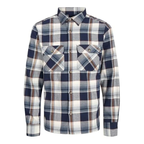 JACK & JONES Men's Jjedarren Overshirt Ls Noos Long Sleeve Shirt, Blazer Navy, M