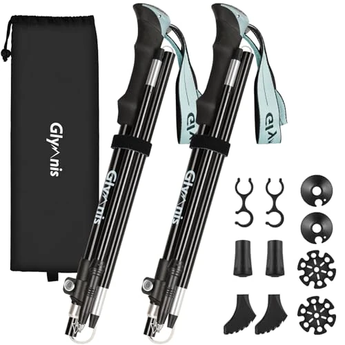 Limited-time offer: Glymnis Walking Poles 2 Pack Collapsible Walking Poles for Women Men with Quick Lock System, Foldable Hiking Trekking Poles for Senior Trekking, Backpacking from 25.99 GBP to 25.99 GBP (save 0%)