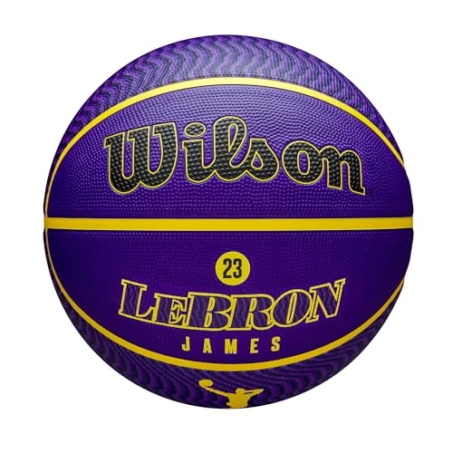 Limited-time offer: Wilson NBA Player Icon Outdoor Basketball - Lebron, Purple/Yellow, 7 from 26.20 GBP to 26.20 GBP (save 0%)