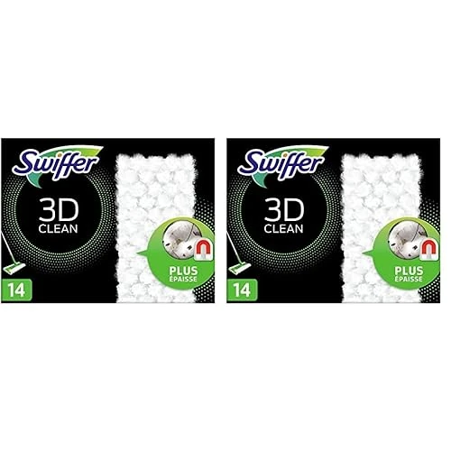 Swiffer - Swiffer Wischmopp, pulizia 3D, pacchetto di ricarica, asciugamani per pavimenti - 14 pezzi (Confezione da 2)
