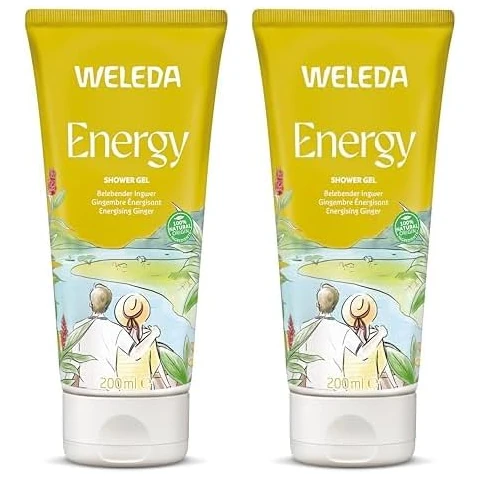 WELEDA - Gel Douche Dynamisant Aroma Energy - Aux Huiles Essentielles - Formule 100% Naturelle - Tube 200 ml (Lot de 2)