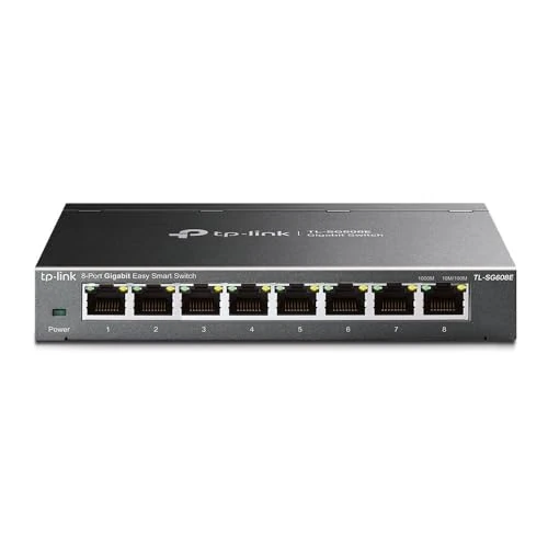TP-Link TL-SG608E Gigabit Ethernet Switch 8 Ports Gigabit Hub RJ45, Manageable Switch, Ideal Connection Sharing and Networking for Small Business and Home Offices