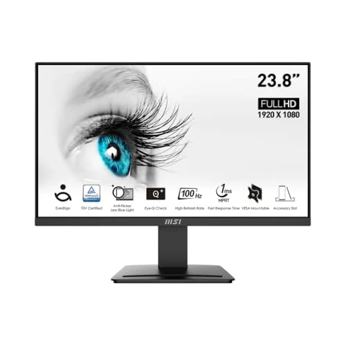 MSI PRO MP2412DE 23.8" FHD (1920 x 1080), 100 Hz, VA Panel, HDMI, DisplayPort, Black