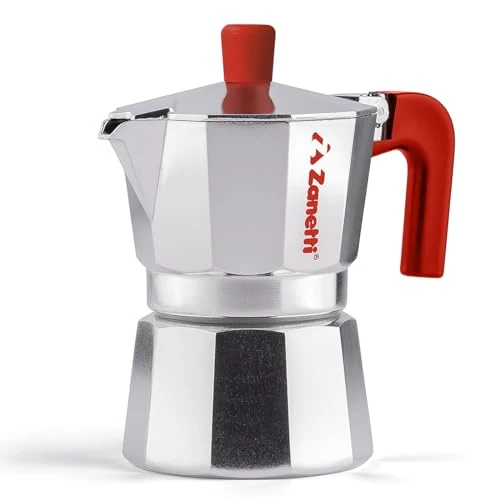 Tijdelijke aanbieding: Zanetti, Mama Red Edition, espresso-apparaat van aluminium, koffiezetapparaat voor 1 kopje, espressokoker met anti-druppelsysteem, siliconen afdichting, ergonomische handgreep, kleur rood van 10.95 EUR naar 10.95 EUR (korting 0%)