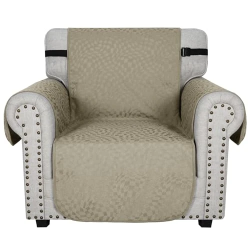 Ystyle Housse De Canapé 1 Places avec Accoudoirs, Housses De Canapé Anti-Taches, Protection Canapé, Housse Fauteuil, Housse De Canape Antidérapante, Protege Canape Universelle, Kaki