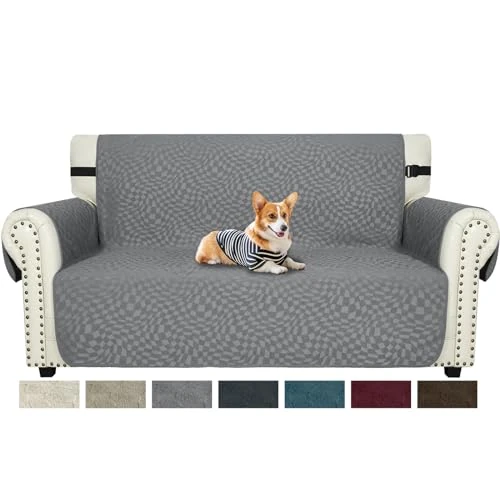 Ystyle Housse De Canapé 2 Places, Housses De Canapé Anti-Taches, Housse Canapé avec Accoudoirs, Protege Canape Chien, Housse Canape Antidérapante, Protege Canape Universelle, Gris Clair