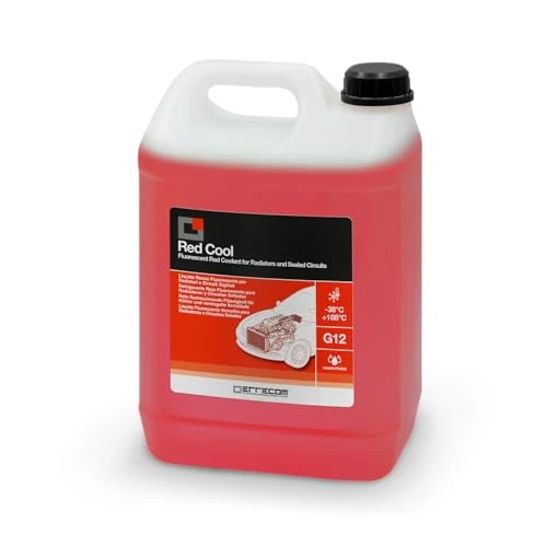 Offerta a tempo: ERRECOM Red Cool, Liquido Radiatore Rosso Fluorescente Concentrato, antigelo G12 con Pacchetto inibitore a Base Organica Oat, 5 Litri - 0.00% da 22.00 € a 22.00 €
