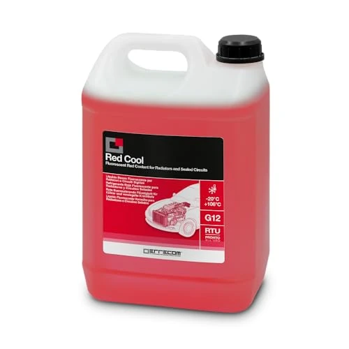Offerta a tempo: ERRECOM Red Cool, Liquido Radiatore Rosso Fluorescente -20°C/+106°C, antigelo G12 con Pacchetto inibitore a Base Organica Oat, Pronto all’Uso, 5 Litri - 0.00% da 19.90 € a 19.90 €