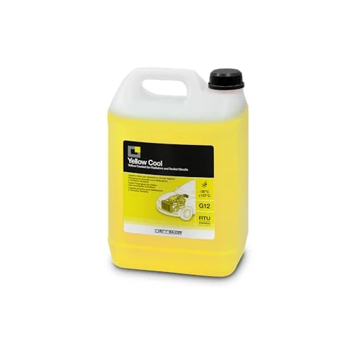 ERRECOM Yellow Cool, Liquide de Radiateur Jaune Fluorescent -30°C, antigel G12 avec Paquet d'inhibiteurs à Base Organique OAT, Prêt à l'emploi, 5 litres
