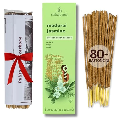 Oferta ograniczona: Kadzidełka jaśminowe organiczne (80 kadzidełek) zestaw kadzidełek bez węgla, wyprodukowane z kwiatów upcyklowych | bogata w dekadenckie warzywa, owocowe, a mimo to kremowo-kwiatowe z 56.95 EUR na 56.95 EUR (znizka 0%)