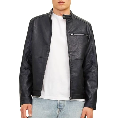 Oferta limitada: JACK & JONES Synthetic Leather Jacket Synthetic Leather Jacket Black M Black M de 59.99 EUR a 38.99 EUR (ahorro 35%)