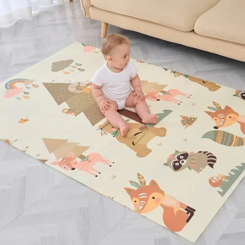 Tijdelijke aanbieding: Babymat, gewatteerd, opvouwbaar, 120 x 180 x 1 cm, fitnessstudio, speeldeken, waterdicht, omkeerbaar, activiteitenmat, fitnessmat, baby, cadeau van 29.90 € naar 29.90 € (0.00% korting)