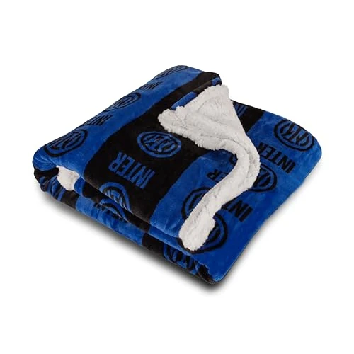 F.C.Inter Sherpa Blanket 130 x 160 cm Soft Double Layer Winter Bed Sofa Official Product