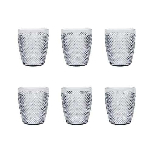Offerta a tempo: Excelsa Diamond Set 6 Bicchieri Argento, Plastica Infrangibile, Capacità 400 Ml., Riutilizzabile - 45% da 45.30 € a 24.99 €
