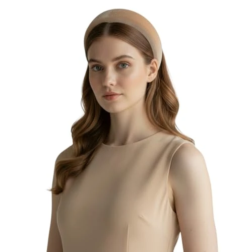 Offerta a tempo: Bottega della Principessa-Cerchietto per Capelli Donna Bombato in Velluto (Kaki) - 52% da 9.99 € a 4.79 €