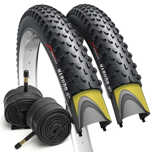 Offre limitée : Fincci Paire de Pneus VTT 29 x 2.10 Pouces (52-622) ETRTO avec 2 Chambres à Air Valve Schrader/Presta - Protection Anti-Crevaison Nylon - Kit Complet pour Vélo de Montagne, VTC et VAE Électrique de 56.91 € à 56.91 € (0.00% de remise)