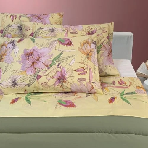 Gabel Madame Complete Double Bed Sheet Set Printed on Pure Cotton Madapolan