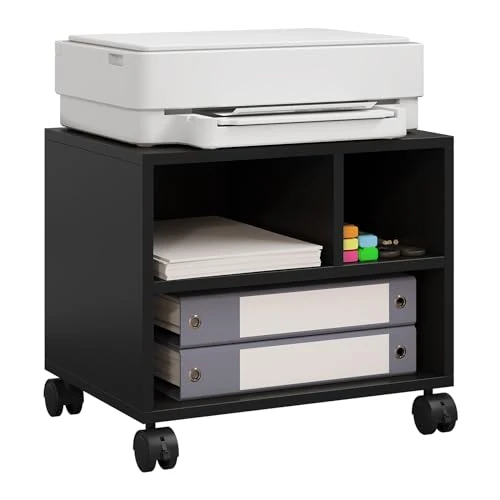 Oferta limitada: WOLTU Mesa para Impresora con Ruedas, Soporte de Impresora, Estanteria Movil para Oficina, con 3 Compartimentos, Carro Movil, 40x30x35 cm, Negro, ASK06sz de 39.99 € a 36.09 € (ahorro 10%)