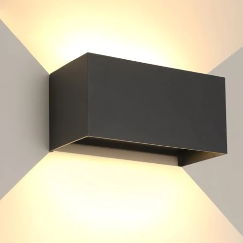 Tijdelijke aanbieding: FUPE 25 W led-wandlamp voor binnen en buiten, IP65, waterdicht, modern, aluminium, wandlampen voor buiten, lamp, licht, hoek, verstelbaar, zwart, 3000 K, warm wit van 44.99 € naar 44.99 € (0.00% korting)