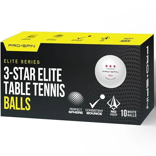 Oferta limitada: PRO-SPIN Pelotas de Ping Pong - Serie Elite Blanco 3-Estrellas 40+ (Pack de 10) para Tenis de Mesa | Pelotas ABS de Alto Rendimiento y Durabilidad para Mesa de Ping Pong Interior/Exterior, Competición de 16.99 EUR a 13.29 EUR (ahorro 22%)