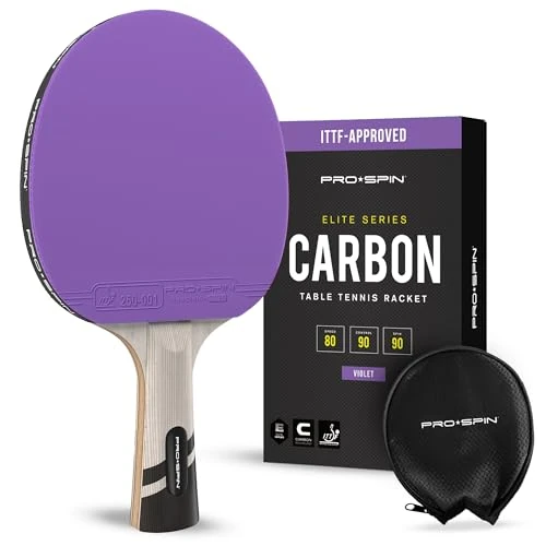 Limited offer: PRO-SPIN Table Tennis Bats - Carbon Fibre Table Tennis Racket - Superior Control & Spin - Professional Quality Ping Pong Bat - Includes Premium Rubber Protector from 25.99 EUR to 25.99 EUR (save 0%)