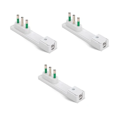 FANTON 80063-B3 Set di 3 pz Spina salvaspazio italiana grande 2P+T 16A mod. CLOCK Bianca