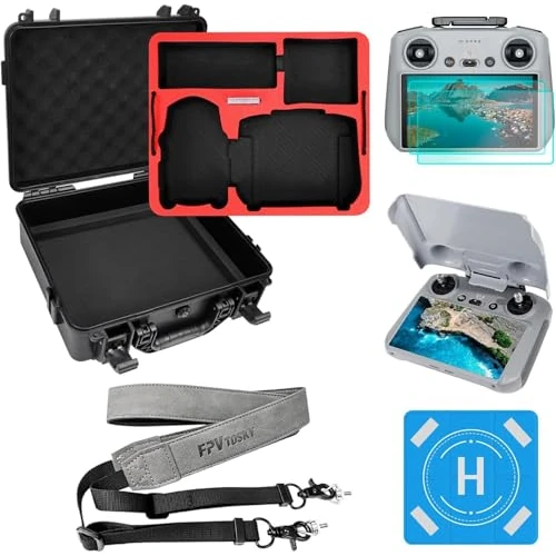 FPVtosky Drone Mini 4 Pro Akcesoria 5-IN-1 Kit, Dual Layer Mini 4 Pro walizka, podkładka do lądowania, smycz, osłona ekranu, osłona przeciwsłoneczna do DJI Min 4 Pro