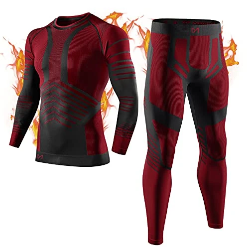 MEETYOO Biancheria Intima Termica Uomo, Intimo Termico Invernale Maglia Termici Pantaloni Base Layer per Sci Corsa Ciclismo