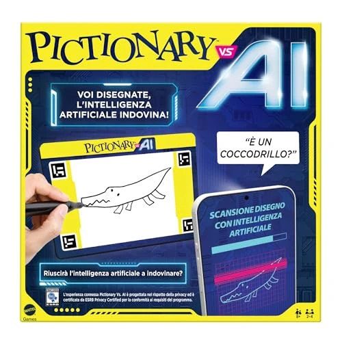 Offre limitée : Mattel Games Pictionary Vs. AI - La Version de Pictionary avec l'intelligence Artificielle, Les Joueurs dessinent et l'IA Devine, soirées de Jeux pour Tous Les âges, Version Italienne, 8+ Ans, HYH79 de 9.90 € à 9.90 € (0.00% de remise)