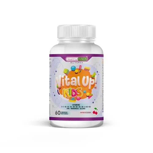 Offerta a tempo: Healthy Fusion - Multivitaminico per Bambini - Aumenta le Difese e Favorisce la Crescita - 60 Compresse Masticabili — 59% da 15,95 € a 6,51 €