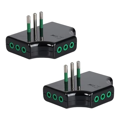 Offerta a tempo: FANTON 82251-B2 Set 2 pz adattatore presa tripla piatta SALVASPAZIO - 1 spina italiana piccola 10A 3 prese italiane piccole - colore Nero - 0.00% da 16.65 € a 16.65 €
