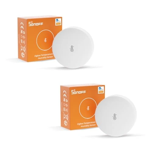Offerta a tempo: SONOFF Mini sensore di temperatura e umidità 2pcs, richiede un hub, Zigbee, per il monitoraggio remoto e la domotica, termometro wireless e igrometro, compatibile con Apple HomeKit, Alexa, IFTTT - 0.00% da 30.65 € a 30.65 €