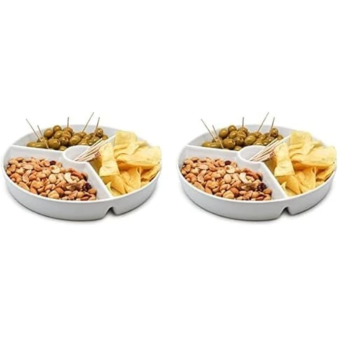 Offerta a tempo: NERTHUS FIH 333 - Piatto snack in porcellana per servire, piatto antipasti (Confezione da 2) — 36% da 19,90 € a 12,82 €