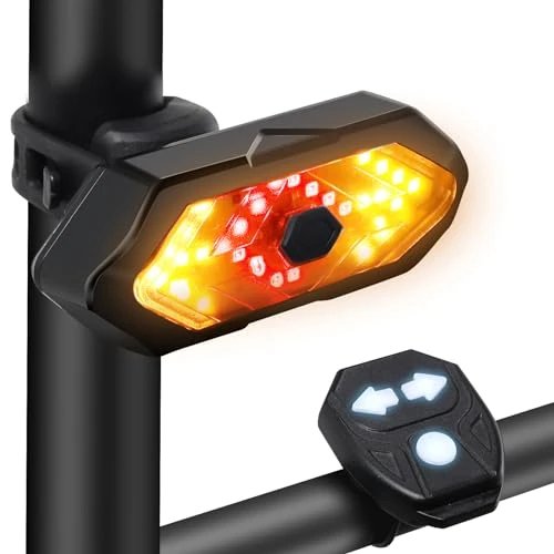 Offre limitée : EBUYFIRE Feu Arrière Vélo avec Clignotants et Télécommande - 5 Modes LED, IPX4 Étanche, USB Rechargeable, Klaxon Intégré, Montage Universel pour Guidon/Casque/Porte-Bagages-FR1820 de 13.59 € à 13.59 € (0.00% de remise)