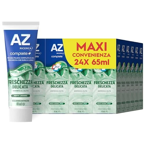 Offerta a tempo: Az Dentifricio Multi Protezione Complete, Freschezza Delicata, Pulizia Denti Profonda, Gusto Menta Leggera, Maxi Formato da 24 Confezioni X 65ml - 44% da 44.99 € a 24.99 €