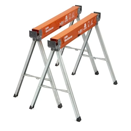 Limited-time offer: BORA Workhorse X Saw Horses 2 Pack Folding Heavy Duty Metal Sawhorse from $99.99 to $89.98 (save 10%)