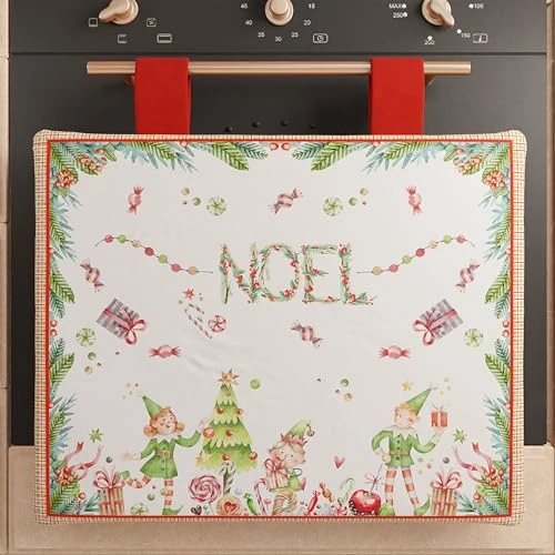 PETTI Artigiani Italiani - Christmas Oven Cover, Christmas Kitchen Oven Cover, 40x50 cm Oven Cover, 100% Made in Italy