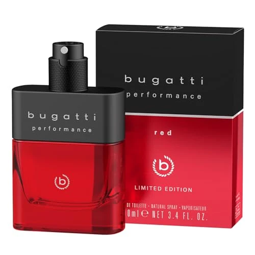 Offerta a tempo: bugatti Performance Red Profumo da uomo, 100 ml, profumo orientale fougères Eau de Toilette da uomo, con pompelmo, lavanda, patchouli e legno di sandalo, potente con note maschili e calde - 0.00% da 23.97 € a 23.97 €