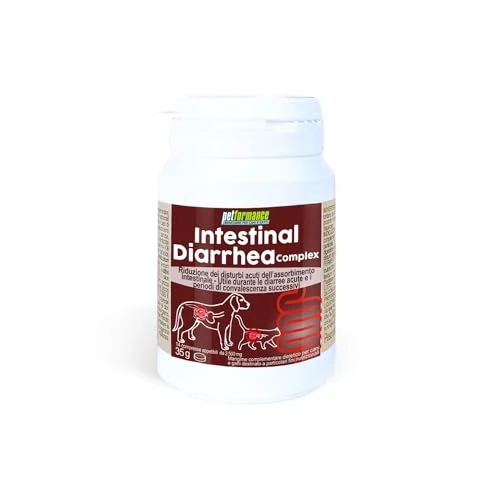 Intestinal Diarrhea Complex - Mangime Complementare per Cane e Gatto, Favorisce La Riduzione dei Disturbi Acuti dell'Assorbimento Intestinale, Utile Durante le Diarree Acute - 14 Compresse Masticabili