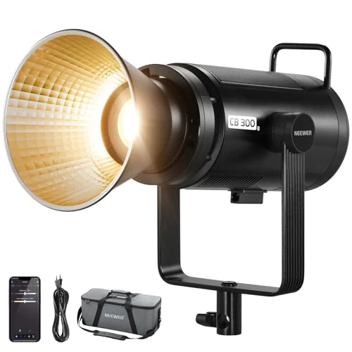 Offre limitée : NEEWER CB300B 320W Lampe Vidéo LED, 2,4GHz/APP, Éclairage Continu COB Bicolore Tout Métal avec Monture Bowens, 150000lux/1m, 2700K-6500K, IRC/TLCI97+, 12 Effets pour Enregistrement Vidéo de 389.99 € à 378.99 € (3% de remise)