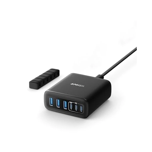 Offerta a tempo: Anker Caricatore USB C 112W, Stazione di Ricarica a 6 Porte con Uscita da 112 W, per iPhone 17 Pro Max Air/Serie 16-12, Samsung S25 Ultra, MacBook Air, Pixel, iPad e altri modelli (cavo non incluso) - 7% da 33.99 € a 31.59 €