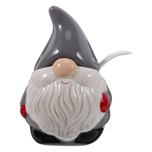 Tijdelijke aanbieding: BESTonZON Suikerpot met deksel en lepel Kerstman snoeppot van porselein kruidenpotje zouthouder kruidenpot 90 ml van 16.59 EUR naar 16.59 EUR (korting 0%)